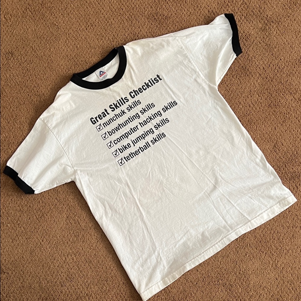 White and Black Skills Checklist T-Shirt